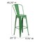 Flash Furniture 30" Green Metal Counter Stool-Teak Poly Seat CH-31320-30GB-GN-PL2T-GG - alternate 5